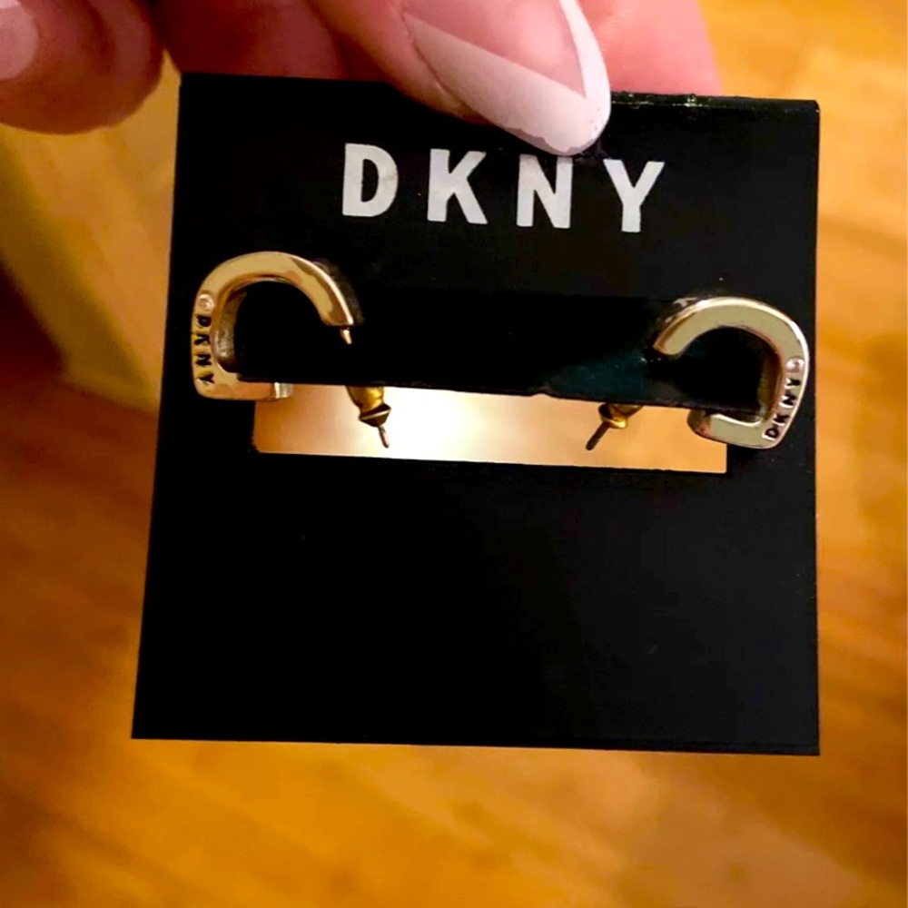 NWT DKNY Silver Hoop Earrings